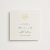 "Simple Seashell" - Save the Dates in Sand by Hannah Bowman - Front