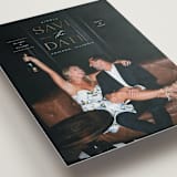 "Classic Overlay" - Save the Dates in Alabaster by Erica Krystek - Detail