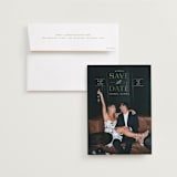 "Classic Overlay" - Save the Dates in Alabaster by Erica Krystek - Save the Date with Envelope