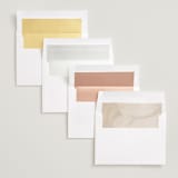 "Clean Lines" - Save the Dates in Lily by Christy Hy Lee - Envelope Liner Options