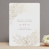 "Engraved Flowers" - Save the Dates in Latte by Phrosné Barwood - Front