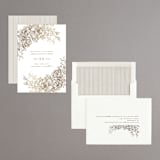 "Engraved Flowers" - Save the Dates in Latte by Phrosné Barwood - Assembled