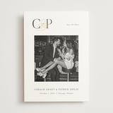 "Bold Monogram" - Save the Dates in Pearl by Melanie Kosuge - Front