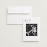 "Bold Monogram" - Save the Dates in Pearl by Melanie Kosuge - Save the Date with Envelope