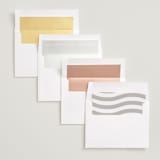 "Wavy" - Save the Dates in Greige by Inkblot Design - Envelope Liner Options