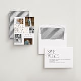 "Layered" - Save the Dates in Paperwhite by Laura Hankins - Assembled
