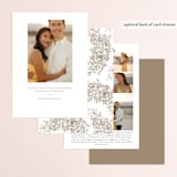 "Engraved Flowers" - Save the Dates in Golden by Phrosné Barwood - Back of Card Options