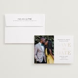 "Simply Striking" - Save the Dates in Gold Giltz by Stacey Meacham - Save the Date with Envelope