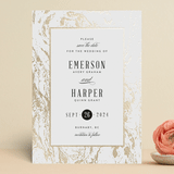 "Modern Marble" - Save the Dates in Classic White by Kelly Schmidt - Front