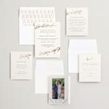 "Metallic Branches" - Save the Dates in Ivory by Mere Paper - Matching Invitation Suite