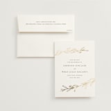 "Metallic Branches" - Save the Dates in Ivory by Mere Paper - Save the Date with Envelope