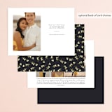 "Greenery Crown" - Save the Dates in Navy by Susan Moyal - Back of Card Options
