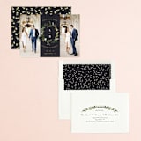 "Greenery Crown" - Save the Dates in Navy by Susan Moyal - Assembled