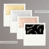 "Little Wreath" - Save the Dates in Ebony by Phrosné Barwood - Envelope Liner Options