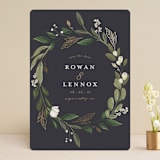 "Greenery Crown" - Save the Dates in Navy by Susan Moyal - Front