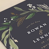 "Greenery Crown" - Save the Dates in Navy by Susan Moyal - Detail