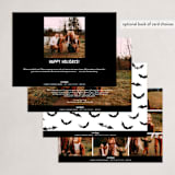 "Trick-or-Treat" - Holiday Cards in Onyx by Hooray Creative - Back of Card Options