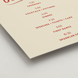 "Big Heart Wedding" - Schedule Signs in Cherry by Ani Somi - Detail