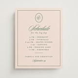 "Scripted" - Schedule Signs in Emerald by Creo Study - Front