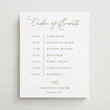 "Garden Script" - Schedule Signs in Pistachio by Katherine Moynagh - Front