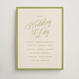 "rory" - Schedule Signs in Olive by Ellen Schlegelmilch - Front