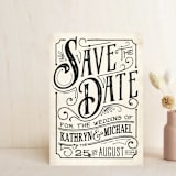 "Inked" - Save the Dates in Parchment by GeekInk Design - Front