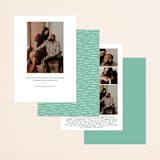 "Mountain View" - Save the Dates in Pine Green by Ariel Rutland - Back of Card Options