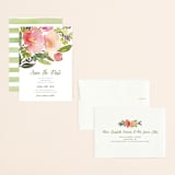 "Watercolor Floral" - Save the Dates in Rose by Yao Cheng Design - Assembled