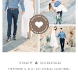 "Stamped Heart" - Save the Dates in Mocha by Stacey Meacham - Detail