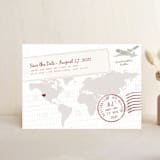 "A Faraway Destination" - Save the Dates in Cranberry by bumble ink - Front