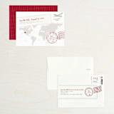 "A Faraway Destination" - Save the Dates in Cranberry by bumble ink - Assembled
