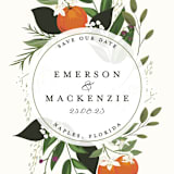 "Orange Blossoms" - Save the Dates in Pearl by Susan Moyal - Detail