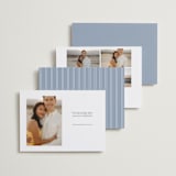 "Modern Air" - Save the Dates in Dusty Blue by Stacey Meacham - Back of Card Options