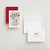 "Crimson Bow" - Save the Dates in Crimson by Olivia Kanaley Inman - Assembled