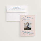 "The Right Stripes" - Save the Dates in Pink Grapefruit by Jackie Crawford - Save the Date with Envelope