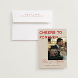 "Bold Cheers" - Save the Dates in Tomato by Sydney Kay - Save the Date with Envelope