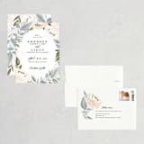 "Peony Floral Frame" - Save the Dates in Cornflower by Alethea and Ruth - Assembled