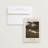 "Modern Outline" - Save the Dates in Hibiscus by Stephanie Heinrich Godbout - Save the Date with Envelope