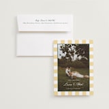 "Curved Frame" - Save the Dates in Citrine by Emily Betts - Save the Date with Envelope