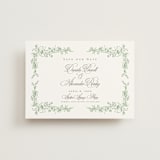 "Romantic Garden" - Save the Dates in Mint by Melinda Denison - Front