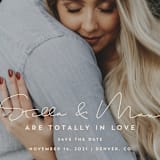 "totally in love" - Save the Dates in Buttermint by Lori James - Detail