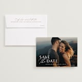 "Eloquent" - Save the Dates in Pearl by Jennifer Postorino - Save the Date with Envelope