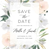 "Grande Botanique" - Save the Dates in Mist by Bonjour Paper - Detail