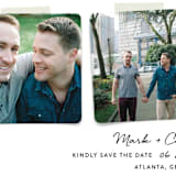 "Two Become One" - Save the Dates in Wedding Dress by Hooray Creative - Detail