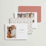 "Foliage Crest" - Save the Dates in Mulberry by Everett Paper Goods - Back of Card Options