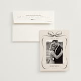 "Bow" - Save the Dates in Tuxedo by Corinne Malesic - Save the Date with Envelope