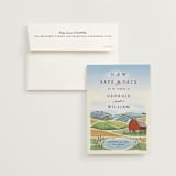 "Farm and Field" - Save the Dates in Sky Blue by Paper Sun Studio - Save the Date with Envelope