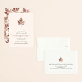 "Leaf Print" - Save the Dates in Mocha by Katharine Watson - Assembled