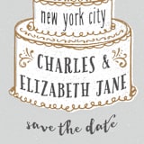 "There Will Be Cake" - Save the Dates in Dove by Megan Tamaccio - Detail