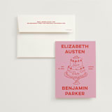 "The Cake" - Save the Dates in Cherry by Helena Vitto - Save the Date with Envelope